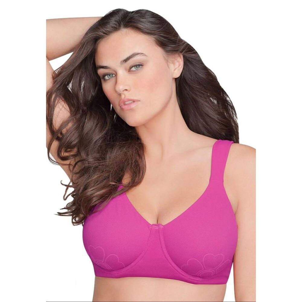 Comfort Choice Women's Hot Pink Nylon/Spandex Petal Boost Bra NEW NWT